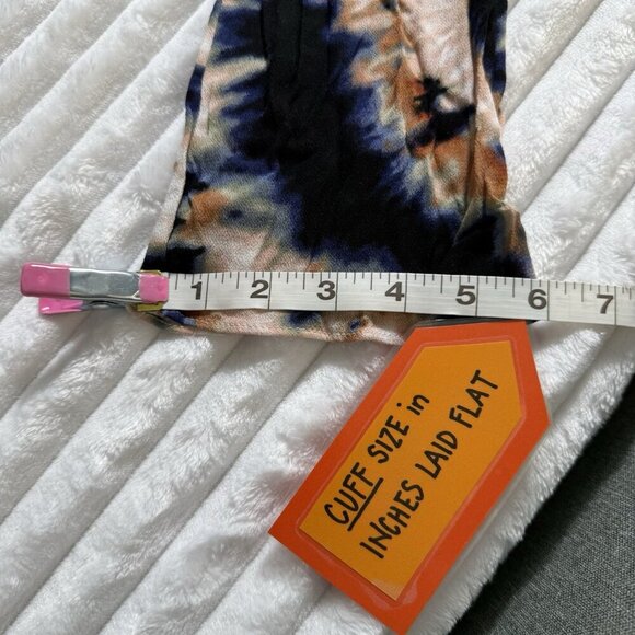 NWT BCBGeneration Boho Peasant LS Black Beige Blue Tie Dye SZ Large - Picture 8 of 10